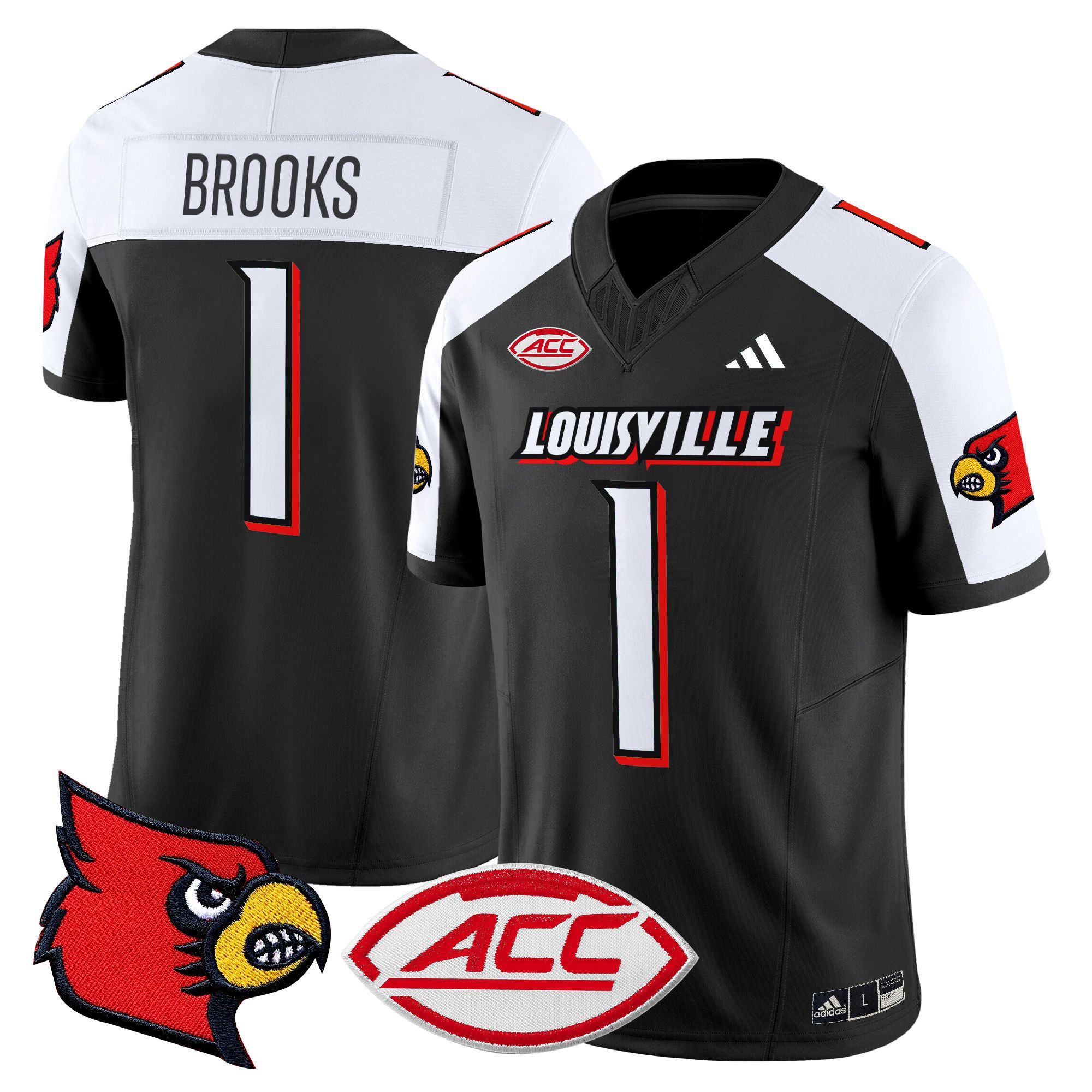 Men Louisville Cardinals #1 Brooks Black 2024 Vapor Limited NCAA Jersey->more ncaa teams->NCAA Jersey